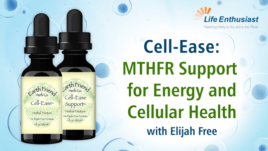 Cell-Ease Support bottles for MTHFR Support, Energy, and Cellular Health featured with Elijah Free.