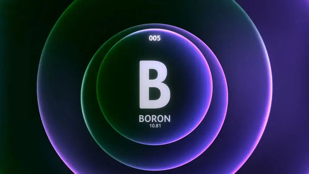 Visual representation of Boron with atomic number 5 and atomic weight 10.81.