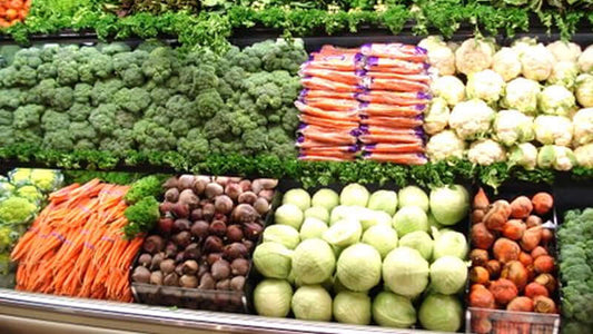 Fresh vegetables display showcasing the medicinal benefits of whole foods.