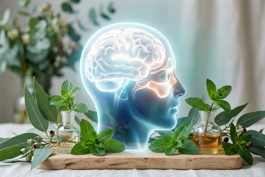 Image representing the RemedyLink Sinus and Brain Detox Protocol with a glowing brain and herbs.