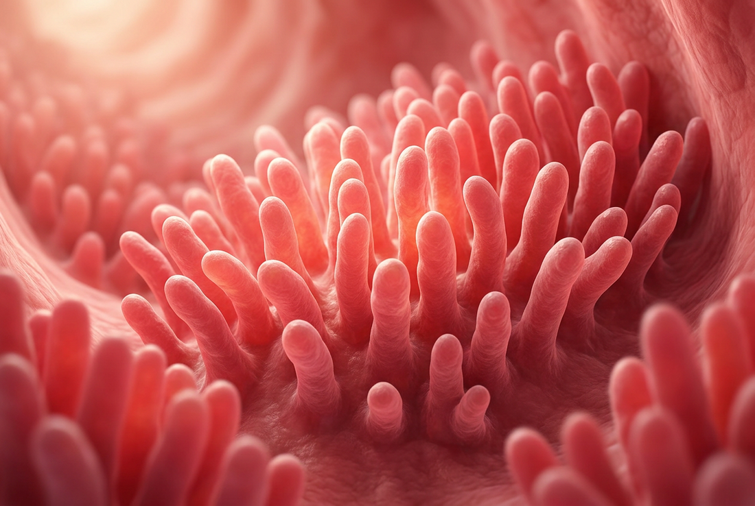 Microscopic view of villi in the small intestine related to the RemedyLink Small Intestine Protocol.