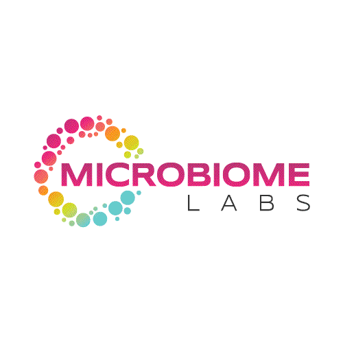 Microbiome Labs logo showcasing vibrant dots representing digestive health and advanced solutions for digestive harmony.