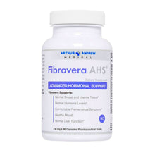 Supplement bottle labeled 'Fibrovera AHS' by Arthur Andrew Medical on a white background