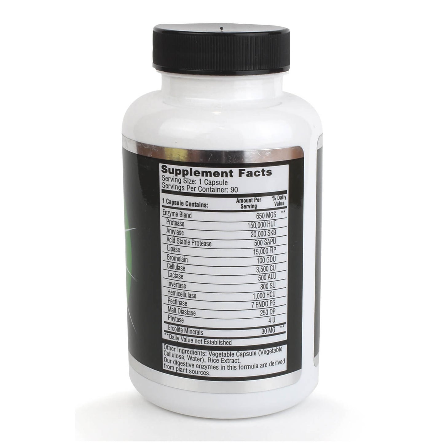 Supplement bottle showing Supplement Facts on a white background