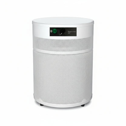white air purifier shaped like a cylinder with black wheels, Airpura R400 Air Purifier on white background