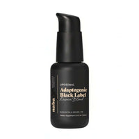 Liposomal Hormone Balance supplement bottle, Adaptogenic Black Label for metabolic and hormonal health.