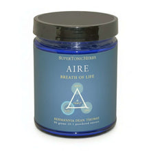 SuperTonicHerbs Aire container promoting Support for Healthy Lung and Respiratory Function with herbal blend.