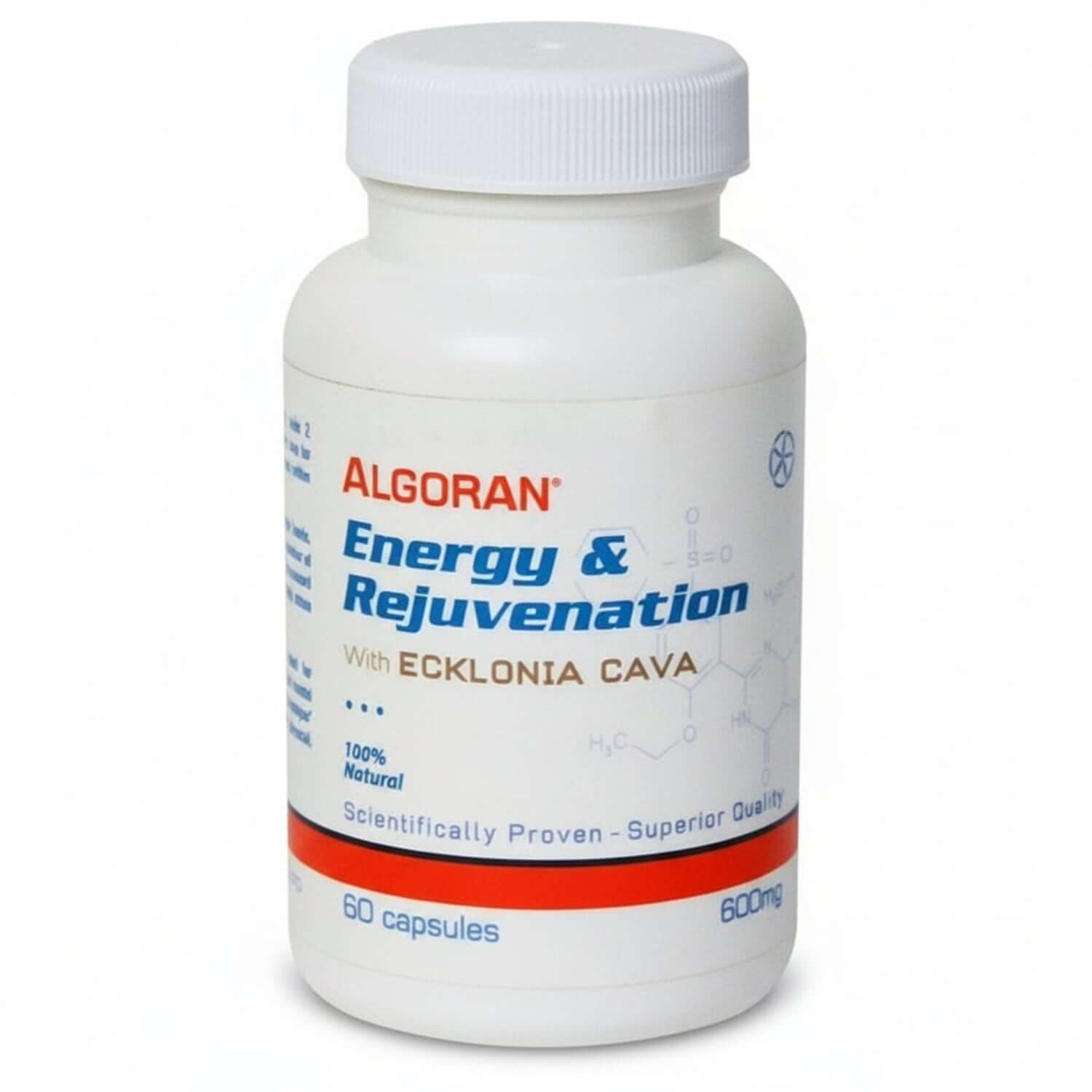 Algoran Energy and Rejuvenation with Ecklonia Cava Extract Capsules, 60 capsules for energy and wellness.