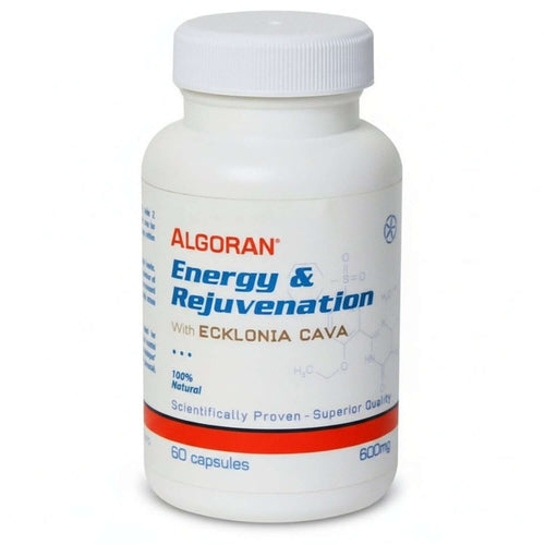 Algoran Energy and Rejuvenation - Ecklonia Cava Capsules bottle containing 60 capsules of natural dietary supplement