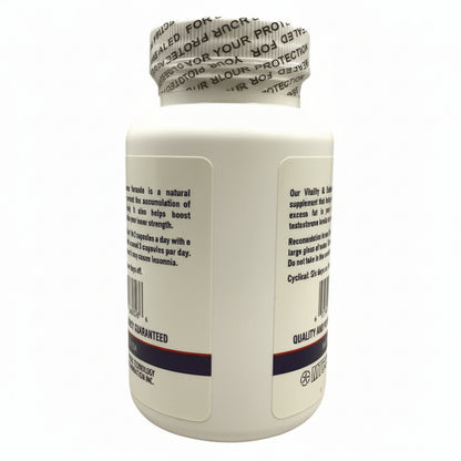 Algoran Vitality and Endurance supplement bottle, Natural Athletic Performance Booster for peak physical output.