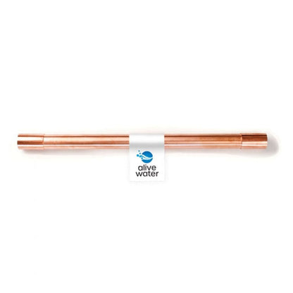 Vortex Water Revitalizer commercial model copper tube with Alive Water branding on white background.
