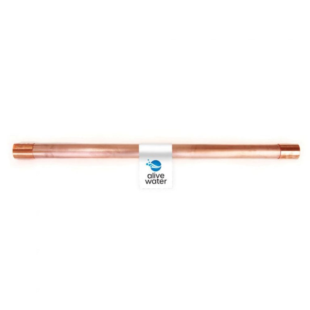 Vortex Water Revitalizer commercial model shown in copper material with an alive water label.