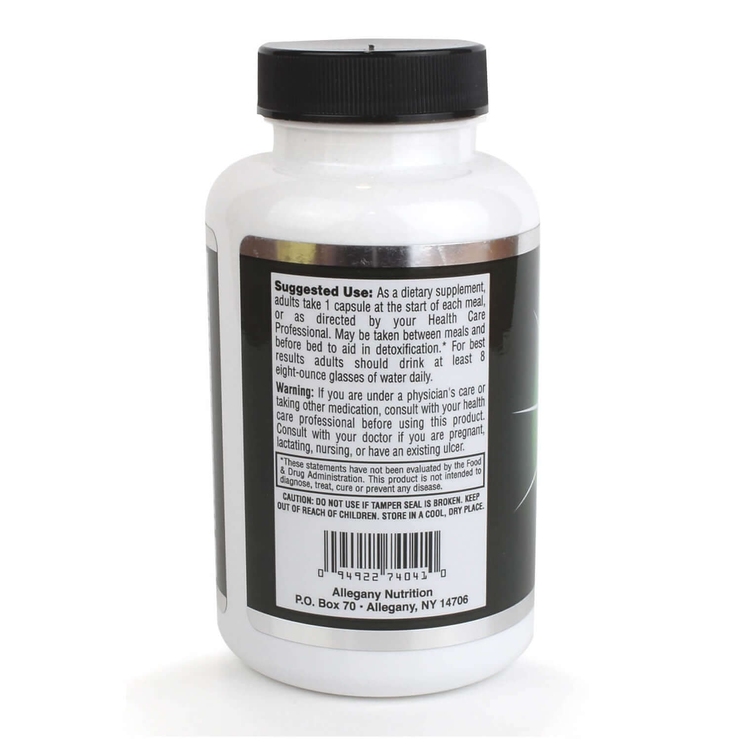 Back of Digestive Enzymes HP bottle showing usage instructions and warnings for high potency enzymes.