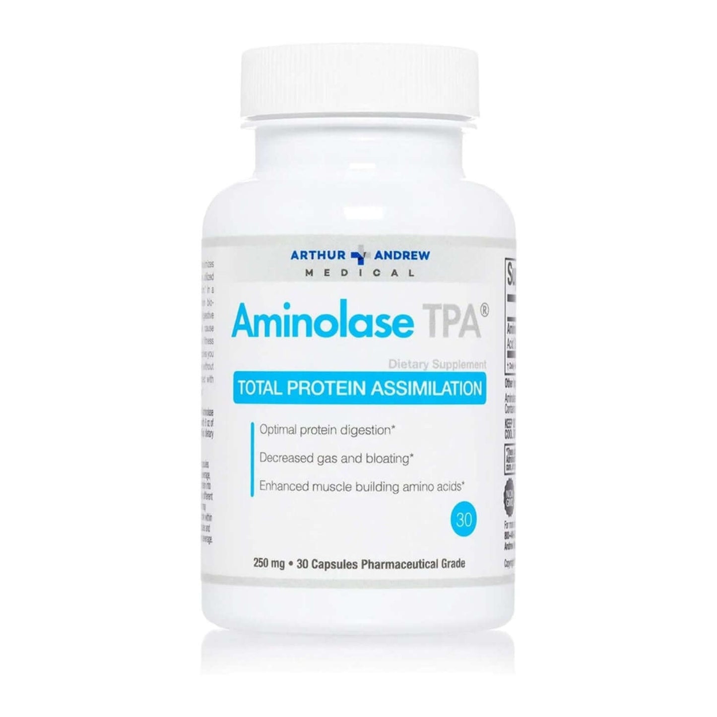 Aminolase - Proteolytic Enzyme Supplement bottle for optimal protein digestion and assimilation.