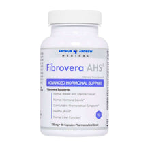 Fibrovera AHS dietary supplement bottle for natural hormone balance for women.