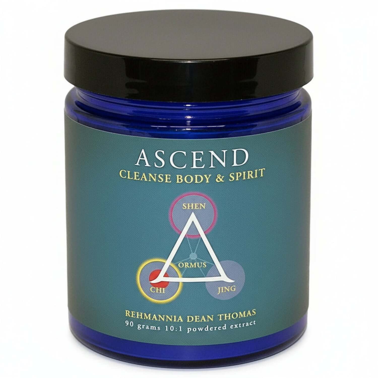 Ascend Chinese Herb Systemic Detox jar, featuring botanical formula for cleansing body and spirit.