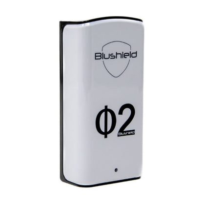 White device with 'Blushield' branding on a white background
