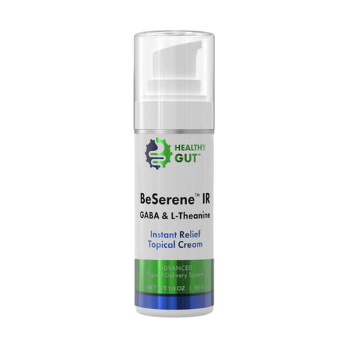 BeSerene IR - Transdermal GABA Cream for Stress Relief in a topical cream pump bottle by Healthy Gut.