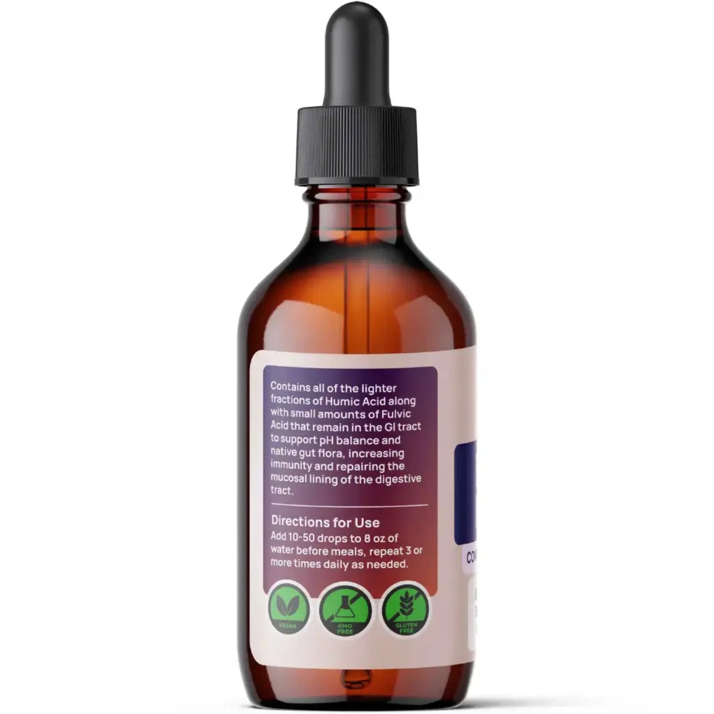 Brown glass bottle with dropper labeled 'Cure' on a white background