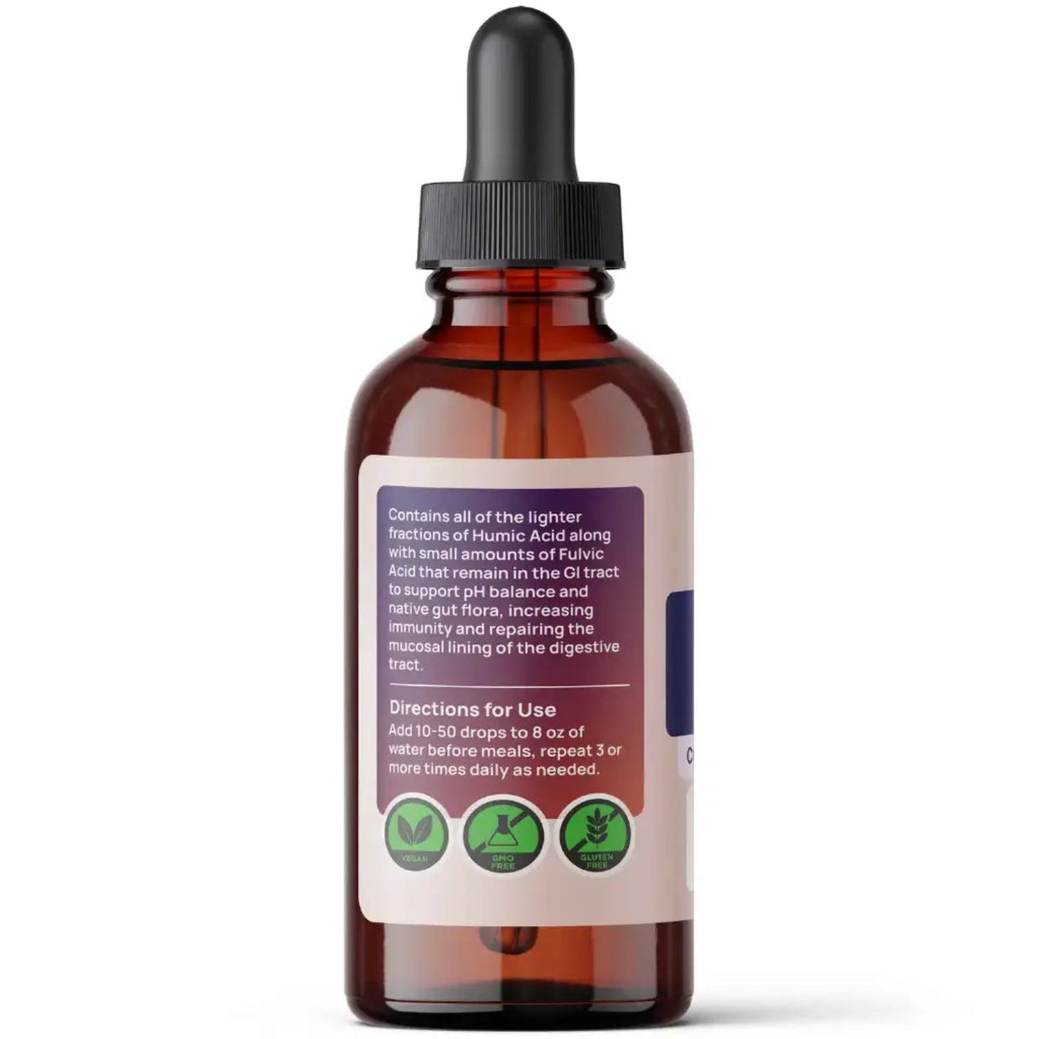 Brown glass bottle with a dropper on a white background