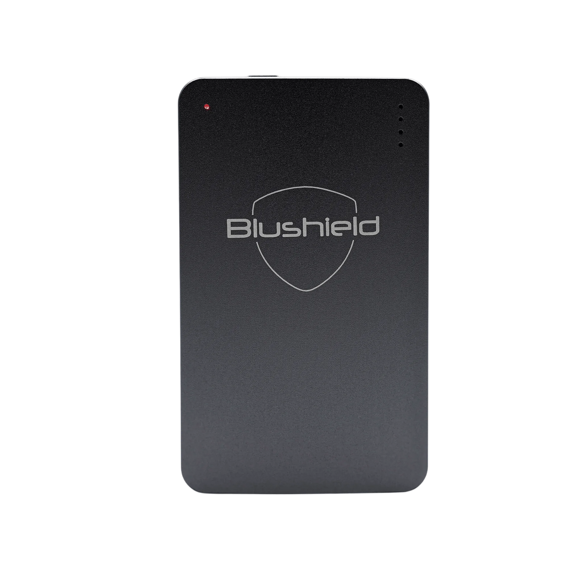 Ultimate Portable device by Blushield for EMF protection, featuring a sleek black design and compact size.