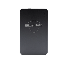 Ultimate Portable device by Blushield for EMF protection, featuring a sleek black design and compact size.