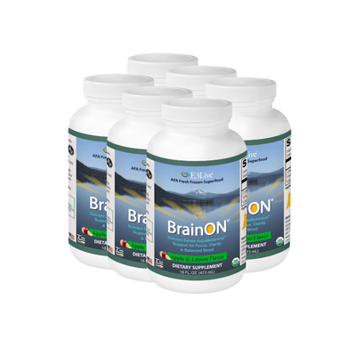 Bundle: BrainON Fresh Frozen (Pack of 6) Apple/Lemon 16oz/473ml by E3 Live