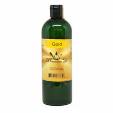 Bottle of Gold dietary supplement with a gold label on a white background