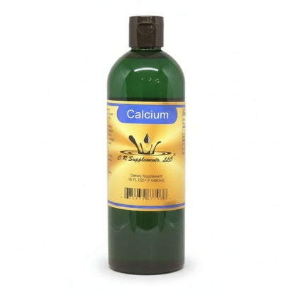 Calcium Liquid Ionic Mineral supplement bottle for bone and heart support from CR Supplements.