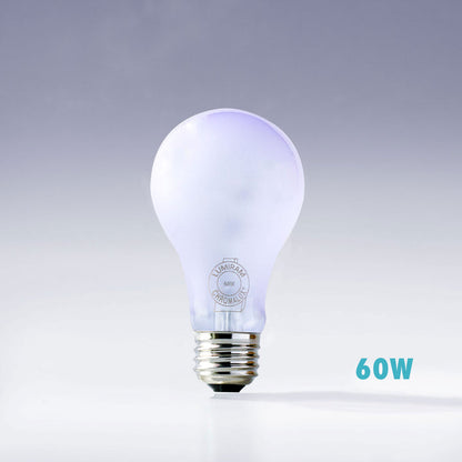 LED light bulb with '60W' label on a gray background