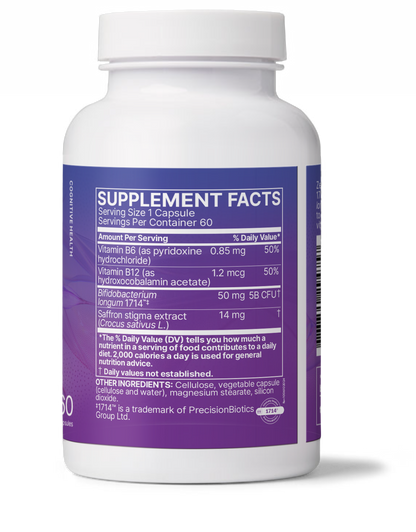 ZenBiome Cope supplement facts label for psychobiotic for stress management.