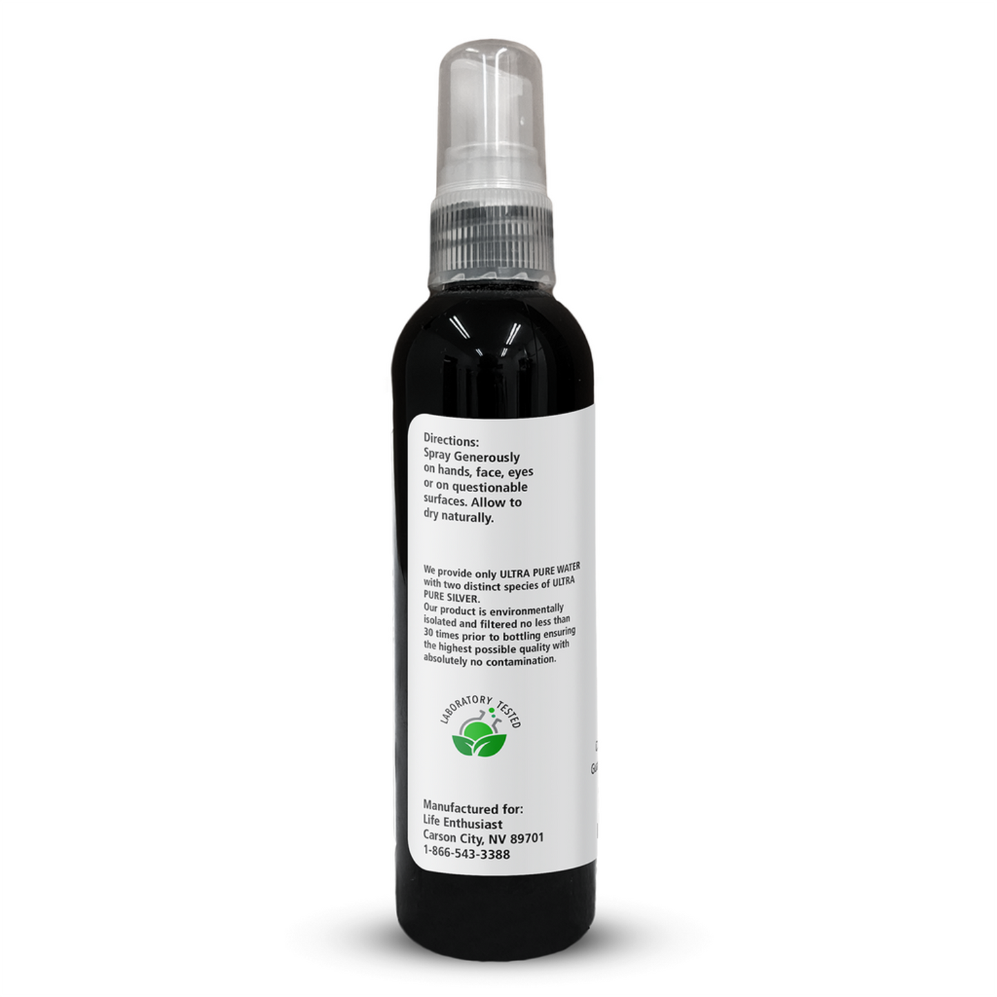 Bottle with a label on a white background