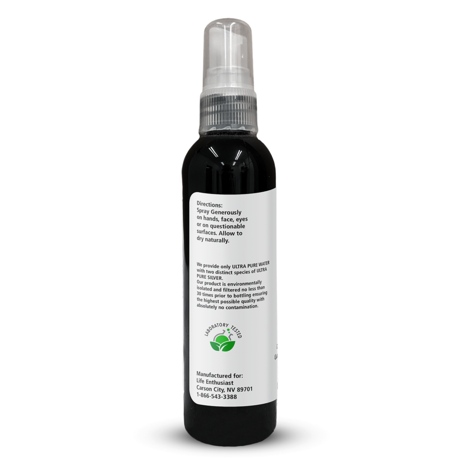 Bottle with a label on a white background