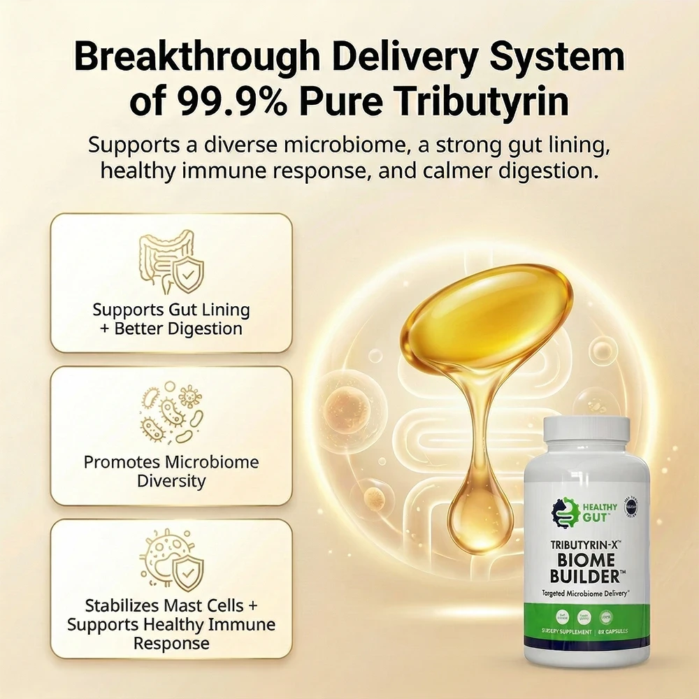 Tributyrin-X - Postbiotic for Digestive Health with pure tributyrin, supporting gut health and immune response.
