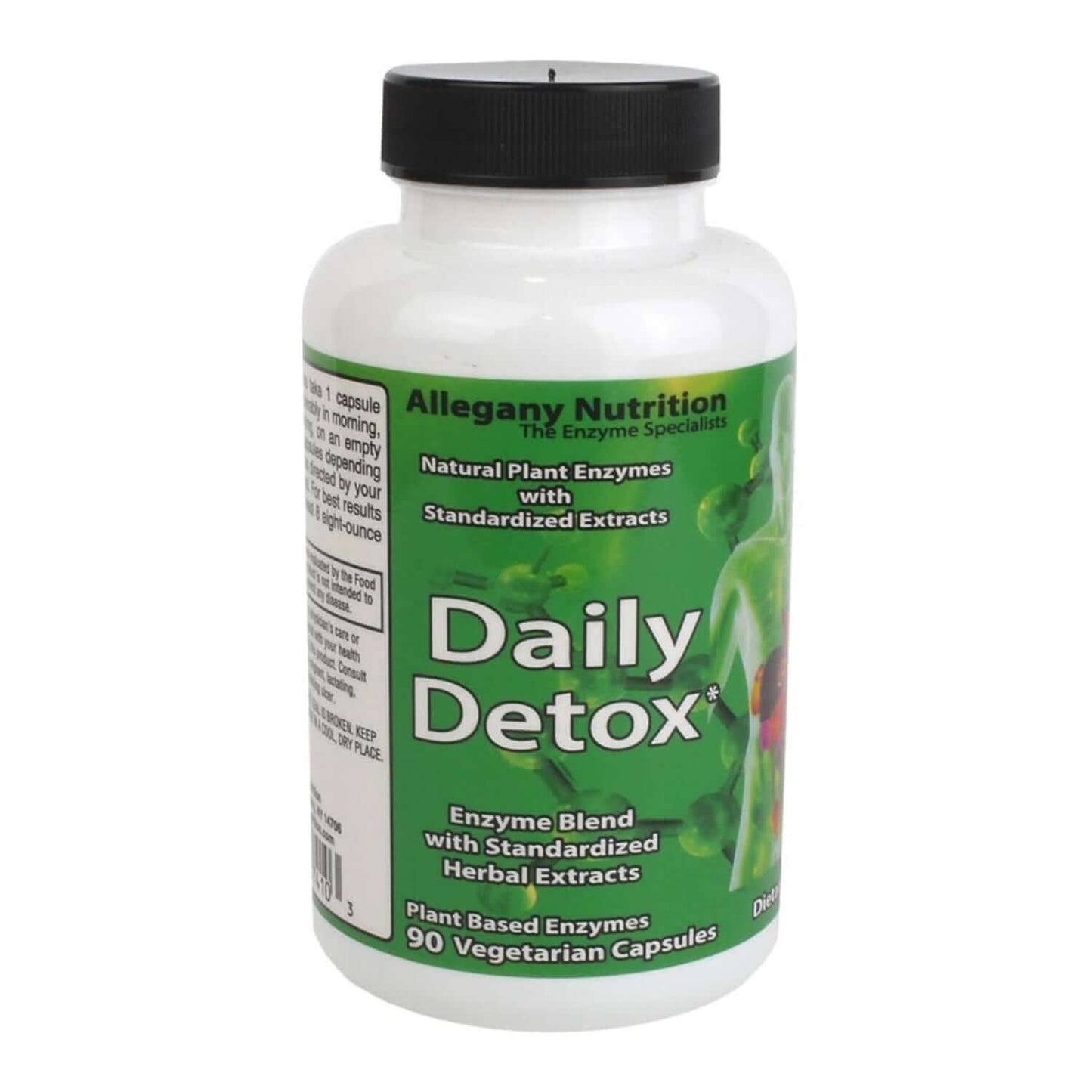 Daily Detox - Systemic Cleansing Formula by Allegany Nutrition in a bottle with 90 vegetarian capsules.