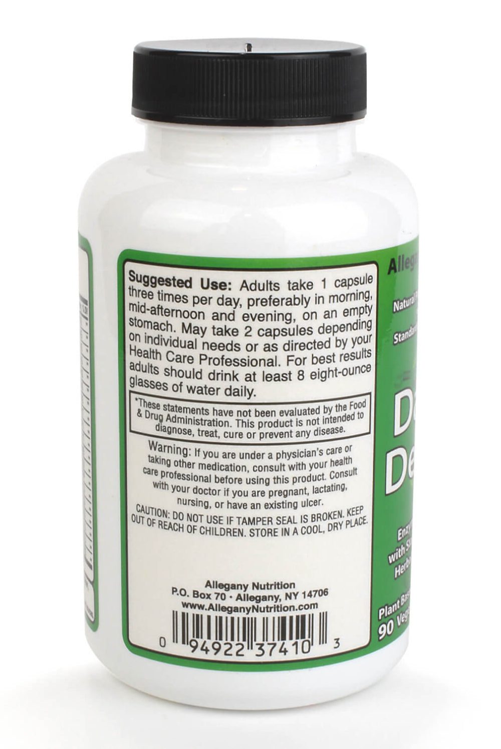 Daily Detox - Systemic Cleansing Formula 90 capsules bottle by Allegany Nutrition for liver and kidney support.