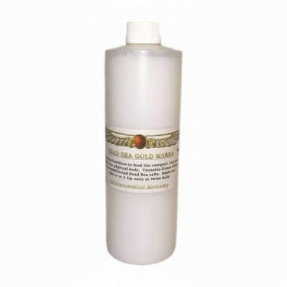 White bottle with label 'Dead Sea Gold Manna' on a white background