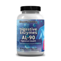 Digestive Enzymes AL - Enzymes for Gluten and Lactose Sensitivity in a capsule bottle by Allegany Nutrition.