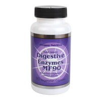 Digestive Enzymes MF90 bottle by Allegany Nutrition, aids in food digestion for enzymes for lactose sensitivity.