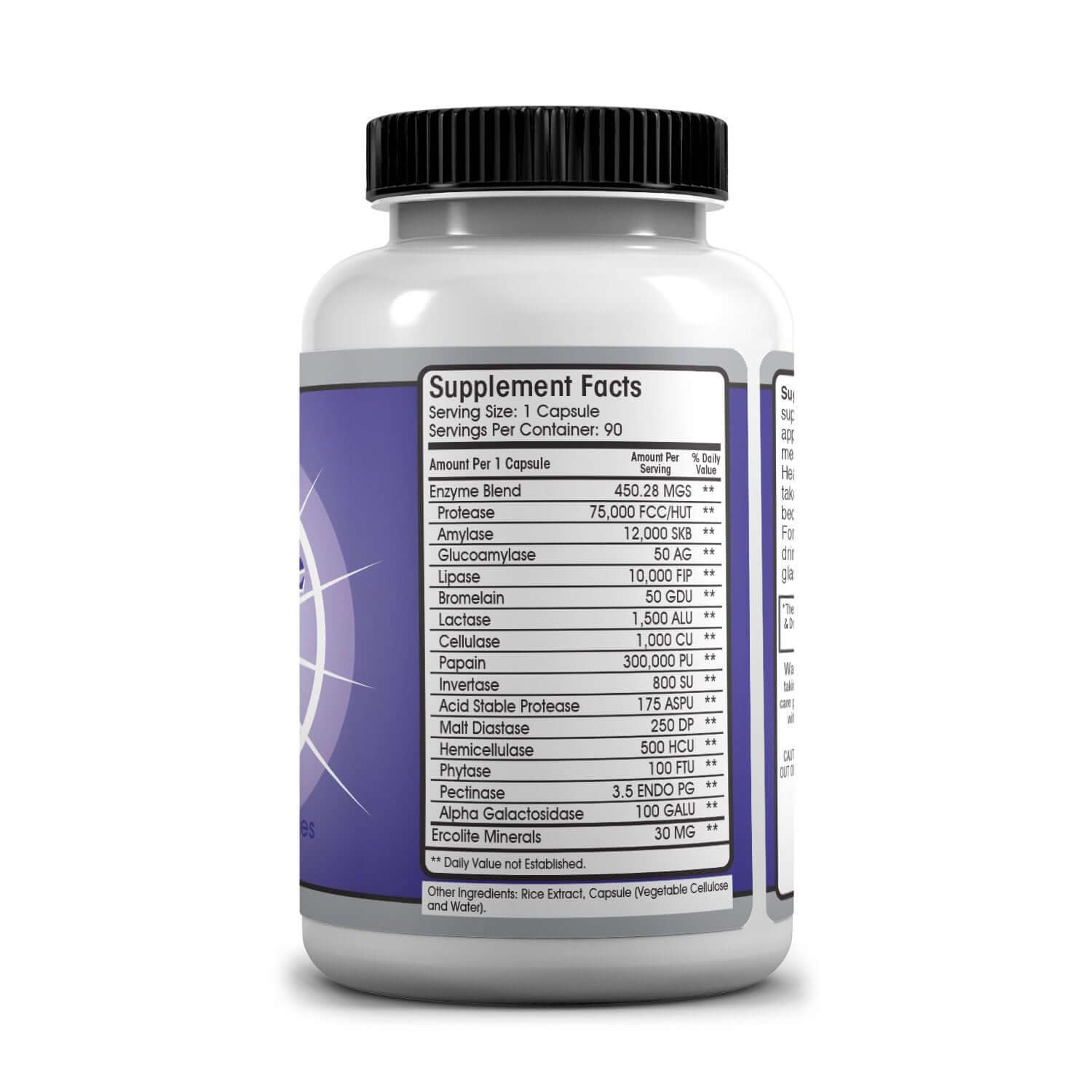 Supplement facts for Digestive Enzymes MF featuring enzymes for lactose sensitivity by Allegany Nutrition.