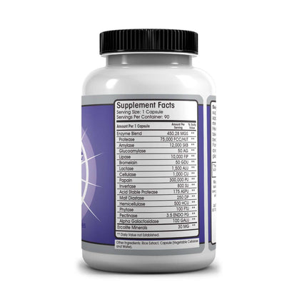Supplement facts for Digestive Enzymes MF featuring enzymes for lactose sensitivity by Allegany Nutrition.