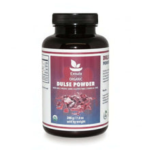 Exsula Organic Dulse Powder Superfood bottle, 200g, non-GMO, vegan, gluten-free, chemical-free.