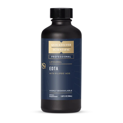 EDTA with R-Lipoic Acid bottle for systemic heavy metal support, highly bioavailable dietary supplement.