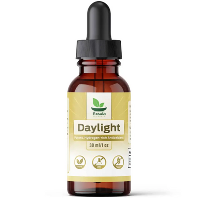 Bottle of Exsula Daylight with dropper on a white background