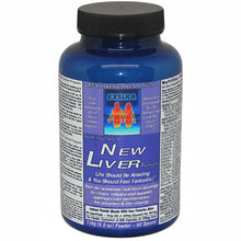 Blue supplement bottle labeled 'New Liver' with Exsula branding on a white background
