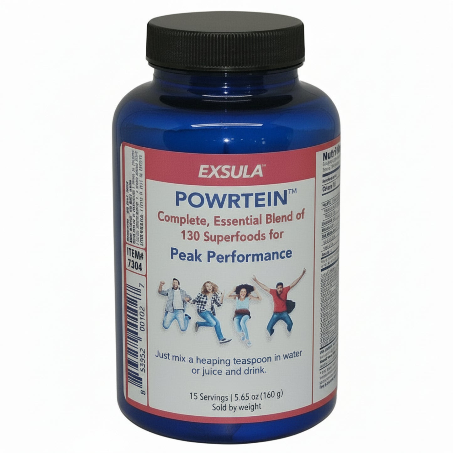 Exsula Powrtein supplement bottle on a white background