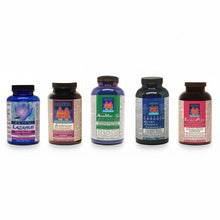 five products from Exsula Superfoods: 1. Lazarus (13oz) Potent formula helps rebuild a damaged body 2. Iridesca (14oz) Superfood blend helps peak performance and longevity 3. AuraMax (14oz) Superfood blend to helps restore mobility and bone strength 4. Heart Studies Formula (14oz) May restore optimal cardiovascular function without surgery 5. EllagiPlex (14oz) Powerful anti-tumor formula