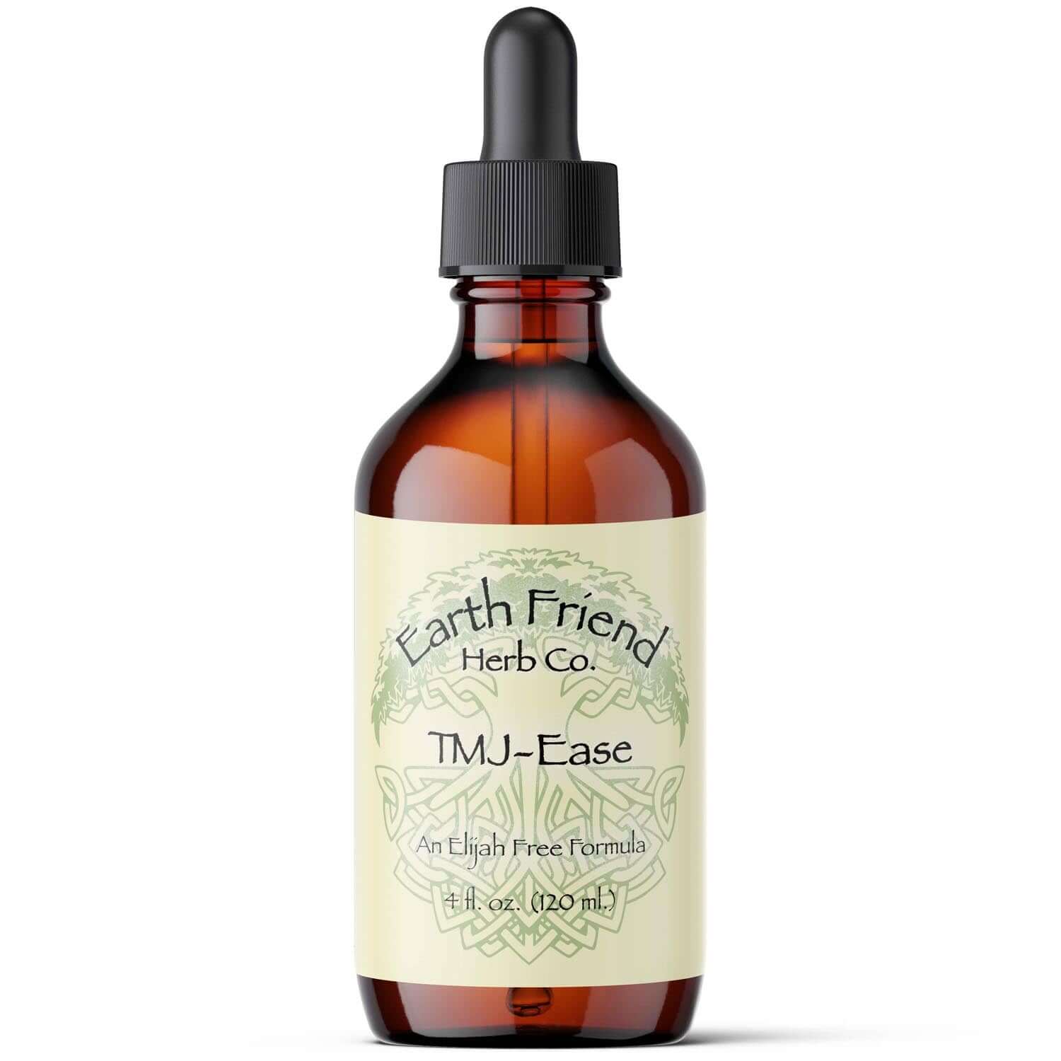 TMJ-Ease bottle for TMJ Pain Relief, a herbal solution for jaw comfort and relaxation by Earth Friend Herb Co.