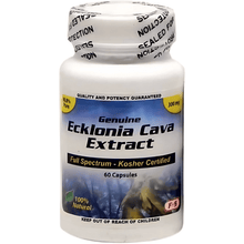 Pure Ecklonia Cava Extract Capsules product bottle displaying 300 mg, 60 capsules, full spectrum, kosher certified.