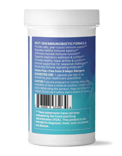 Container of EpicDefense Advanced Immune Support Formula, next-gen immunobiotic for year-round immune support.